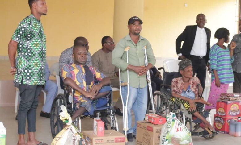 Succour as Iniabasi Ekanem gives wheelchairs, generators, clippers to physically-challenged persons in ONNA