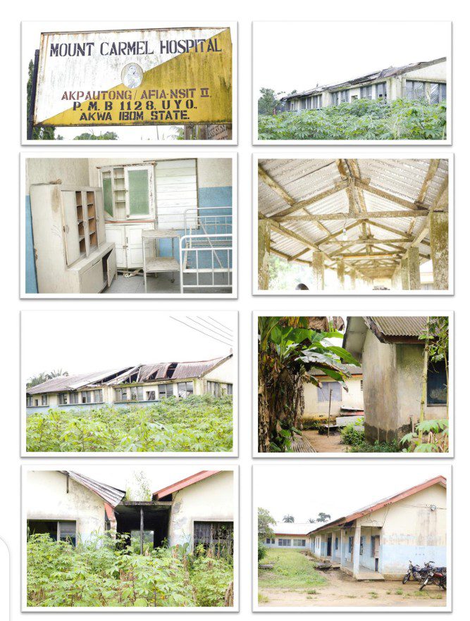 AKHA begs Gov Eno to fix Mount Carmel Hospital in Ibesikpo/Asutan 5 • Photos showing the dilapidated state of Mount Carmel Hospital, Akpautong/Afia Nsit ll as presented by Pastor Ubong Attah at plenary, on Thursday