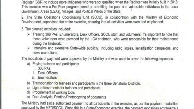 REJOINDER: CLARIFICATION ON THE ALLEGED NON-PAYMENT OF ENUMERATORS BY MINISTRY OF ECONOMIC DEVELOPMENT