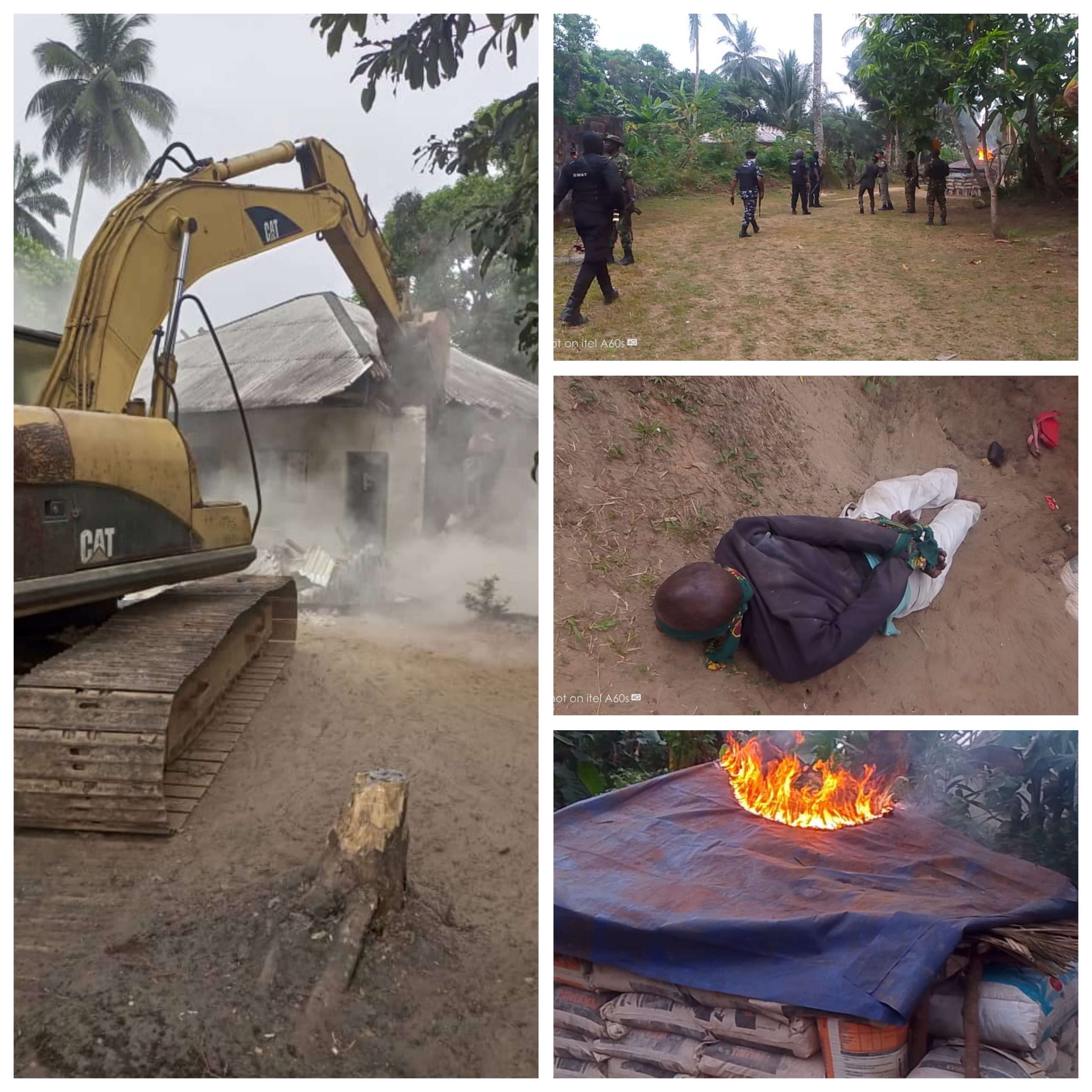 Police demolish Ibom Youth Council hideout in Mkpat Enin, capture 3 suspects