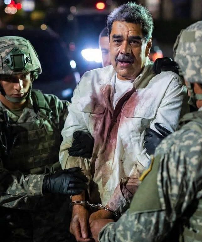 • President Nicolás Maduro shortly after his capture by US forces