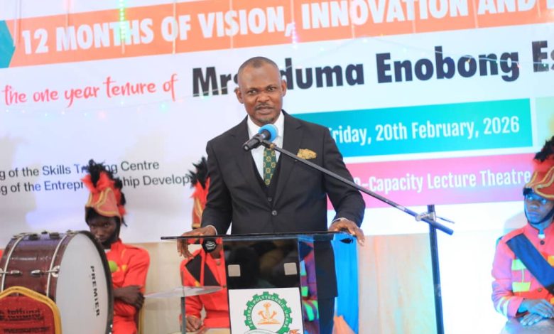 Reps member pledges ₦300m constituency project as Federal Polytechnic, Ukana marks Rector’s first anniversary 4 • Dr. Patrick Umoh, the federal lawmaker representing Ikot Ekpene/Essien Udim/Obot Akara Federal Constituency in the House of Representatives