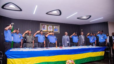 Frank Mba, seven DIGs retire from police as PSC promotes replacements 7 • DIG Frank Mba (4th from left) salutes