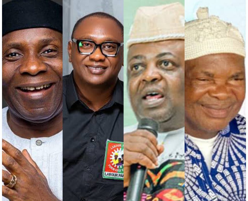Row in ADC as party zones chairmanship position to Ikot Ekpene Senatorial District 1 • Mixed photos of Senator John Akpanudoedehe, Uduak Udoh, Patty Etete Ineme, & Chief Sunny Ibanga