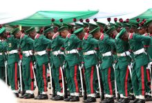 • Cross section of Nigeria Army in parade formation