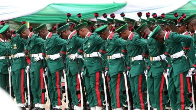 • Cross section of Nigeria Army in parade formation
