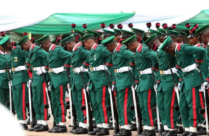 • Cross section of Nigeria Army in parade formation