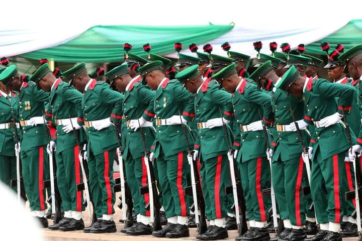 • Cross section of Nigeria Army in parade formation