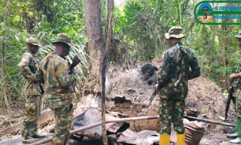 Troops dismantle ‘10 illegal refining sites, arrest nine’ in Akwa Ibom, Rivers