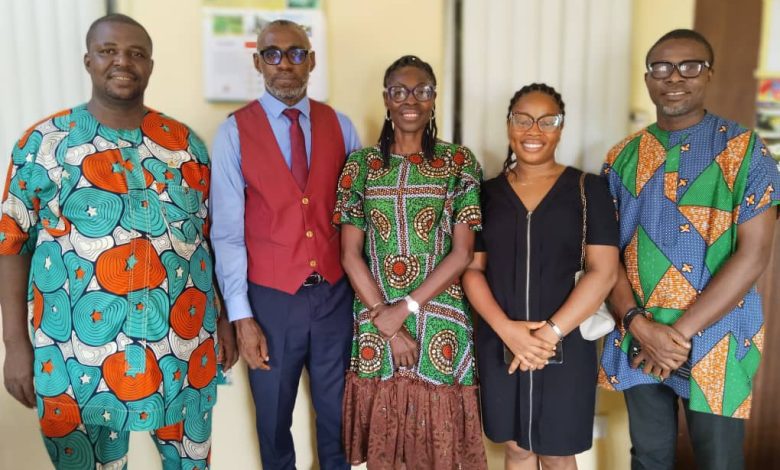 • Executive Director of the Ibom Peer Foundation, Mr Mfon Gabriel (second left), Dr. Ini Umoh, Director of Climate Change, Ministry of Environmental/ Mineral Resources, Akwa Ibom State & others shortly after the courtesy visit.