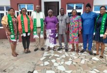 Rector of Federal Polytechnic, Ukana, Mrs Eduma Essien (m) & members of the Nigerian Association For Educational Administration
