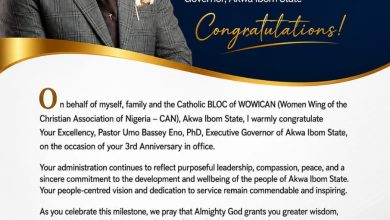 Lady Otong applauds Gov Eno's 3 years of purpose, impact, unwavering grace