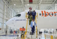 Gov Eno inspects Ibom Air's third brand-new A220-300 in Canada