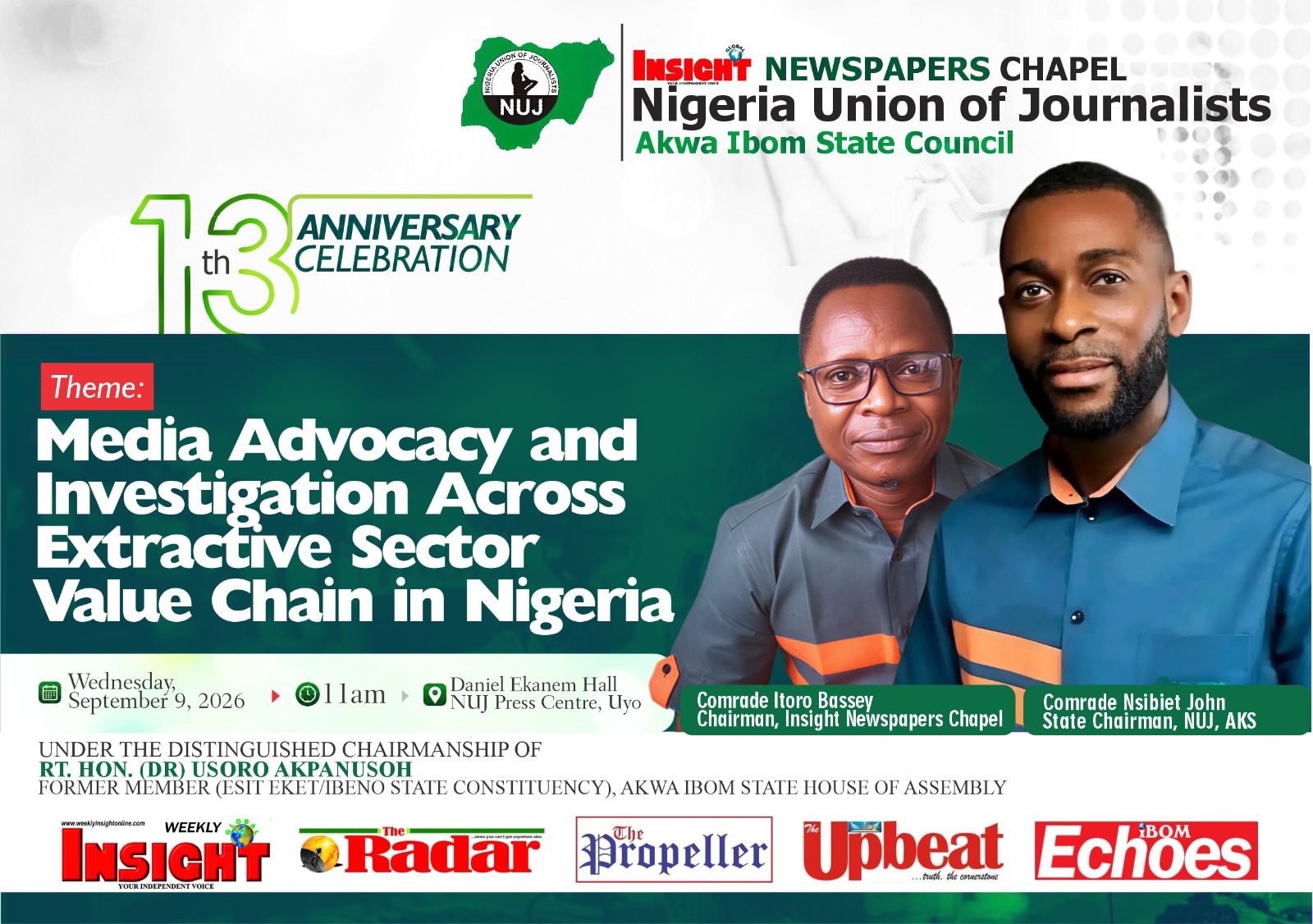 Celebrating a Milestone: Insight Chapel's 13th anniversary, summit to hold Wednesday in Uyo 1 Celebrating a Milestone: Insight Chapel's 13th anniversary, summit to hold Wednesday in Uyo