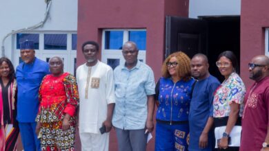 The new ASUP EXCO in a group photo with the Rector, Federal Polytechnic Ukana, Mrs Eduma Essien (third left)